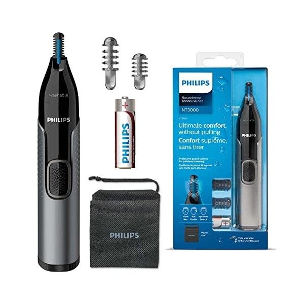 Tondeuse nez, oreilles et sourcils Philips Séries 3000 avec technologie PrecisionTrim Modèle NT3650/16 