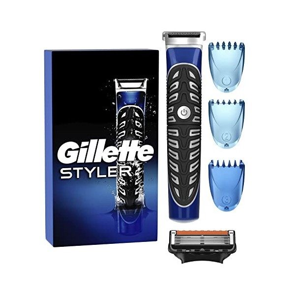 Gillette Tondeuse De Précision Corps Et Barbe 4 En 1 Pour Homme, Rasoir Et Sculpteuse, Avec 1 Lame ProGlide et 3 Sabots