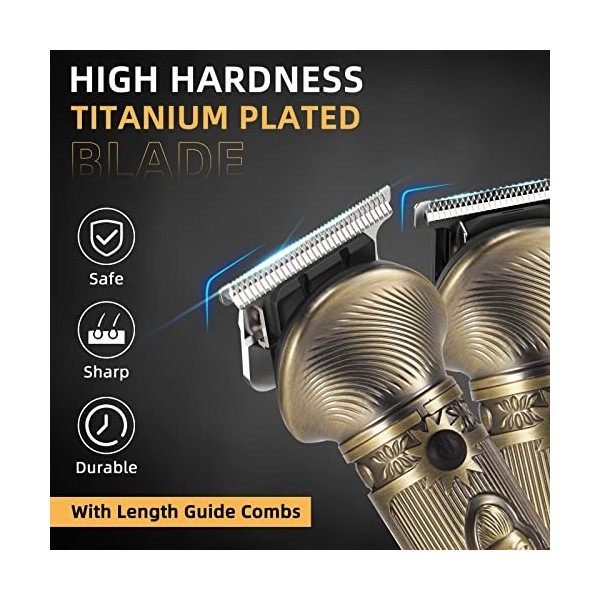 REHOYO Tondeuse Barbe Cheveux Hommes, Rasoir Electriques Nez Professionnel, Kit De Tondeuse à Barbe 6-En-1 Avec Coffret De Ra