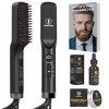 Lisseur Barbe Hommes, 3 en 1 Brosse Lisseur a Barbe avec crème à barbe et huile à barbe, Lisseur Barbe Cheveux Pour Coiffer U