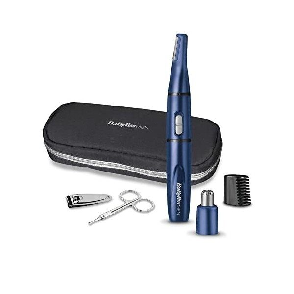 BaByliss - 7058PE - Tondeuse nez/oreilles/sourcils 5 en 1 Blue Edition