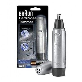 BraunRasoir Électrique Homme de Précision Oreilles & Nez, Noir/Gris, pour un Rasage efficace et sûr des poils des oreilles et