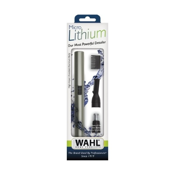 Wahl Micro Lithium Tondeuse à poils de nez pour hommes et femmes 3-en-1 Tondeuse à poils de nez et tondeuse pour oreilles et 