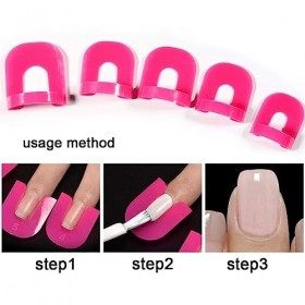 USTNIR 26 Pièces Nail Polish Pochoir Réutilisable Pour Vernis à Ongles de Protection Plastique Souple Anti-éclaboussure Autoc