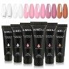 AIMEILI Extention Gel Kit pour Ongles, 6 Couleurs 15ml Ambre Rose Rouge Brun Builder Construction Gel, Faux Ongles Quick Buil