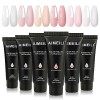 AIMEILI Extention Gel Kit pour Ongles, 6 Couleurs 15ml Ambre Rose Rouge Brun Builder Construction Gel, Faux Ongles Quick Buil