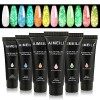 AIMEILI Extention Gel Kit pour Ongles, 6 Couleurs 15ml Ambre Rose Rouge Brun Builder Construction Gel, Faux Ongles Quick Buil...