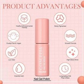 COSCELIA UV Vernis à ongles Nude, UV Led Gel Vernis à ongles1PC Gel à ongles Couleurs Vernis à ongles Gel Vernis à ongles Man