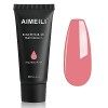 AIMEILI Extention Gel pour Ongles Pailleté Flash, Naturel Nude Rose Builder Construction Gel 30ml Faux Ongles Quick Building 