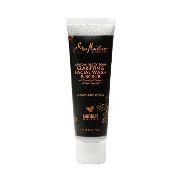 SHEA MOISTURE African Black Soap Problem Skin Facial Wash & Scrub Gommage / Exfoliants