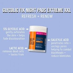 Nip + Fab Glycolic Fix Night Pads Extreme | Tampons Exfoliants pour le Visage | Acide Glycolique | Exfoliant Visage | Acide A...