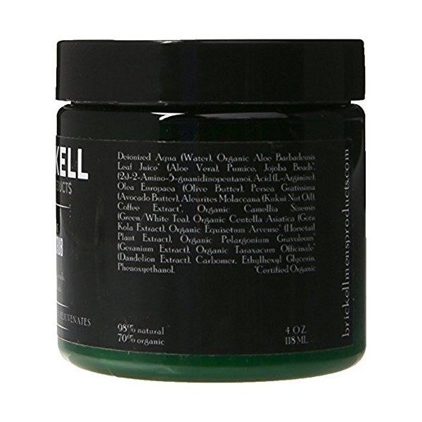 Brickell Mens Products Gommage Visage Renouvelant, Exfoliant Visage Gommage Naturel et Bio 4 onces Gommage / Exfoliants