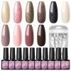 COSCELIA Vernis à ongles Set 10 Couleurs 8ml Couleur Varnis Gel Polis Kit pour Manucure Design Ongles