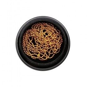 Chaîne pour ongles - Décoration pour nail art - En alliage - 1 m - Effet 3D attrayant - 1 boîte - Doré A