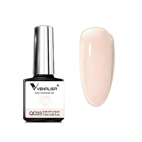 VENALISA Gel Construction Ongle UV 6PCS Builder Gel natur couleur blanc white fumé Vernis Gel UV Semi Permanent pour Réparati