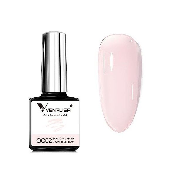 VENALISA Gel Construction Ongle UV 6PCS Builder Gel natur couleur blanc white fumé Vernis Gel UV Semi Permanent pour Réparati