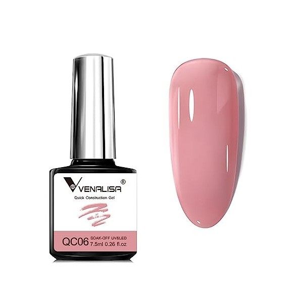 VENALISA Gel Construction Ongle UV 6PCS Builder Gel natur couleur blanc white fumé Vernis Gel UV Semi Permanent pour Réparati