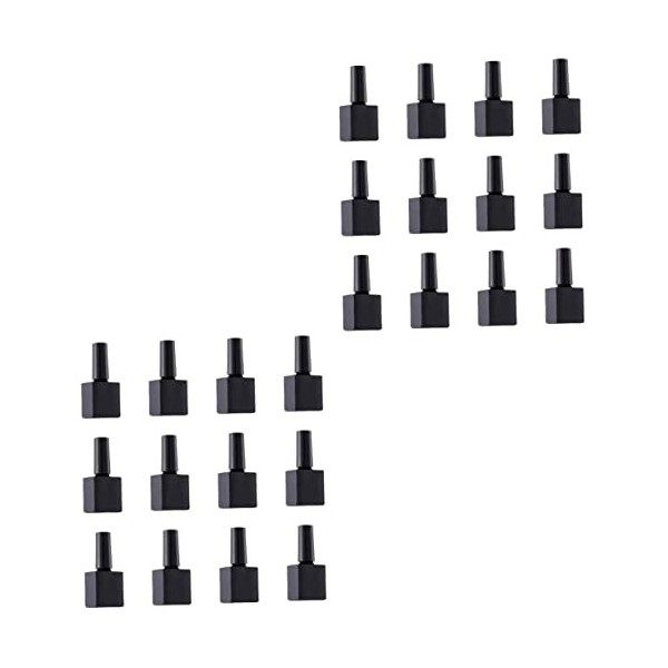 minkissy 12Pcs Vide De Vernis À Ongles Gel Noir Repose-Ongles Support Ongles Gel Voyage Pot De Vernis À Ongles Contenant De V