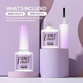 Peacecolor Vernis à ongles gel base & top coat Set de 2 vernis à ongles gel