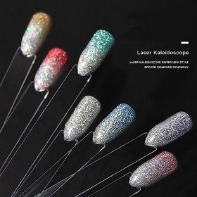 Vernis gel scintillant réfléchissant | Vernis à ongles en gel scintillant,Vernis à ongles colle effet holographique magique f