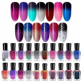 UOWEG Des milliers de couleurs changeantes de température, vernis à ongles à séchage rapide avec dégradé de colorant huileux 