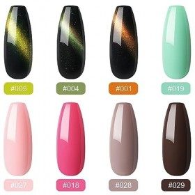 Coscelia 8 pièces Gel Vernis à ongles Set Vernis à ongles rose vert Nail Art Design pour débutants et professionnels
