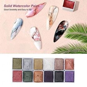 Peinture à Laquarelle Pour Ongles Solide, Kit De Vernis à Ongles En Gel Solide Pour Nail Art Design Home & Nail Salon Kit De
