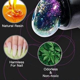 ERYUE Gel Yeux de Chat, Rosalind 15ml Cat Eye Gel Nail Glue BuilderVernis À Ongles Extension Match avec Aimant Bâton