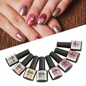 Sparkly Nail UV Gel Glitter 8pcs Glitter Manucure Gel Polish Portable Longue Durée Réfléchissant Scintillant Brillant Nail Ge