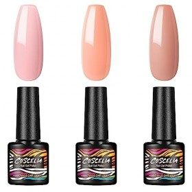 COSCELIA UV vernis à ongles Set 3 couleurs*7ML UV Gel Nail Polish Set de vernis à ongles en gel pour la conception des ongles