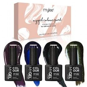 MyGel by MYLEE Galaxy Vernis à Ongles Gel Set 4x10ml UV/LED Nail Art Manucure Pédicure pour Usage Professionnel et Domestique