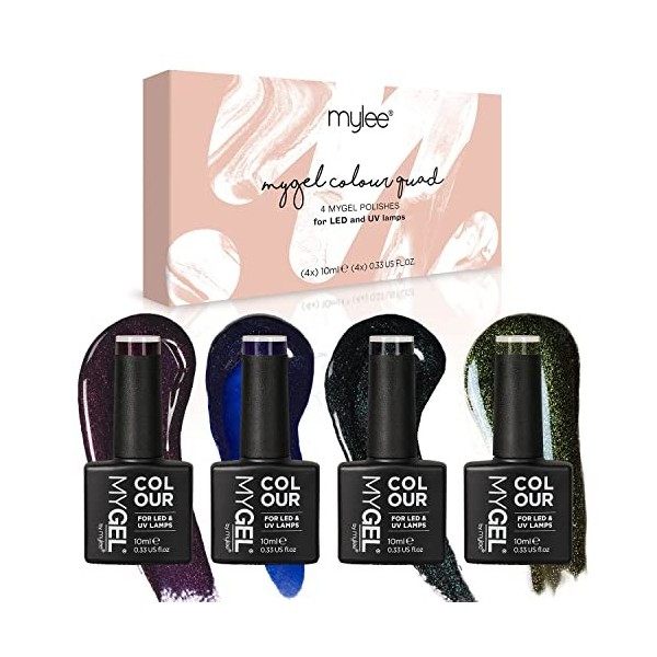 MyGel by MYLEE Galaxy Vernis à Ongles Gel Set 4x10ml UV/LED Nail Art Manucure Pédicure pour Usage Professionnel et Domestique