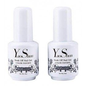 Top Base Coat Semi Permanent - Y&S UV LED Vernis à OnglesTop Coat Vernis Gel et Base Coat Vernis Gel Soak Off Nail Polish 2 x
