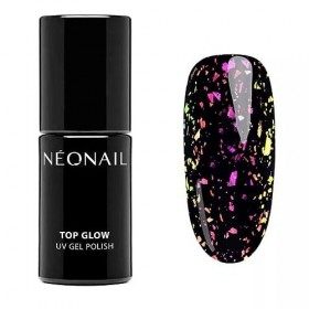 NEONAIL Vernis Semi Permanent Top Coat 7,2 ml Vernis Gel UV Semi Permanent Top Glow Rose Aurora Flakes Top Coat Vernis à Ongl