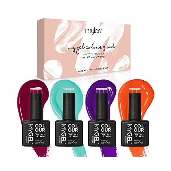 MyGel by MYLEE Bolds Vernis à Ongles Gel Set 4x10ml UV/LED Nail Art Manucure Pédicure pour Usage Professionnel et Domestique 