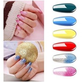 Vishine Vernis Gel Semi Permanent Lot de 12-10 couleurs populaire Rose Rouge Jaune avec 2 Vernis Caméléon Température Change 