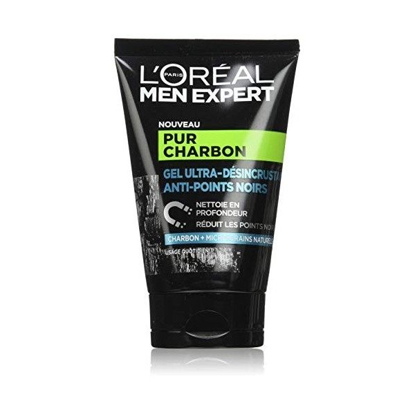 LOréal Men Expert - Gel Purifiant & Ultra-Désincrustant pour Homme - Anti-Points Noirs - Soin du Visage Exfoliant - Au Charb ...