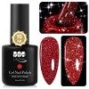 YTD Likomey Vernis Semi Permanent Pailleté Reflechissante,15ml Argent UV Vernis à Ongles Paillettes Réfléchissant Brillant Na