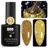 YTD Likomey Vernis Semi Permanent Pailleté Reflechissante,15ml Argent UV Vernis à Ongles Paillettes Réfléchissant Brillant Na