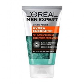LOréal Men Expert - Gel Désincrustant Anti-Pores Encrassés pour Homme - Soin Visage Exfoliant - Concentré en Micro-Grains Na ...