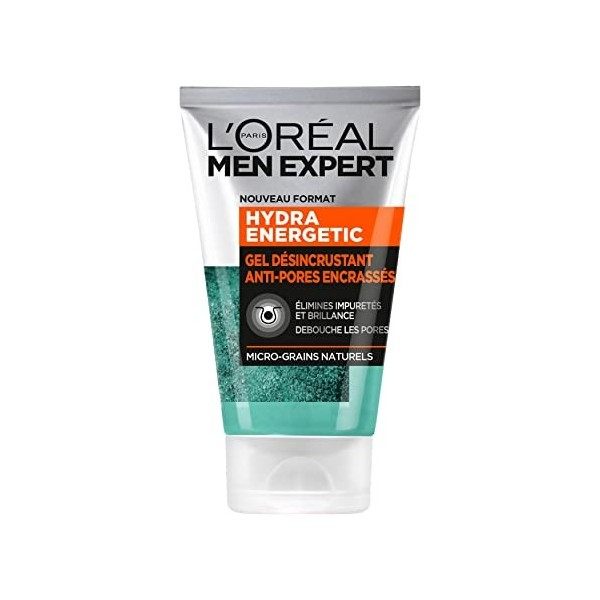 LOréal Men Expert - Gel Désincrustant Anti-Pores Encrassés pour Homme - Soin Visage Exfoliant - Concentré en Micro-Grains Na ...