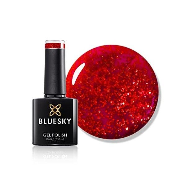 Bluesky Vernis Gel Semi Permanent Cure sous Lampe UV/LED Santa Red Dream Rouge Rose 10 mL
