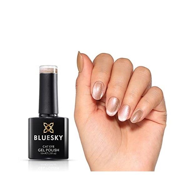 BLUESKY Vernis Semi Permanent Pailleté- Luxe Diamond Cat Eye Gel Vernis Magnetique, Soak-off Gels, Sèche sous UV LED Lampe, O