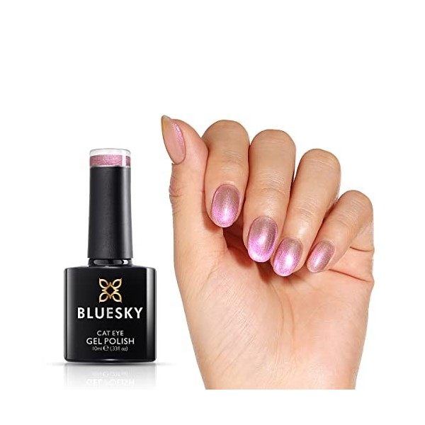 BLUESKY Vernis Semi Permanent Pailleté- Luxe Diamond Cat Eye Gel Vernis Magnetique, Soak-off Gels, Sèche sous UV LED Lampe, O