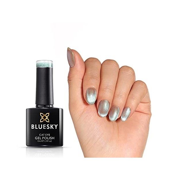 BLUESKY Vernis Semi Permanent Pailleté- Luxe Diamond Cat Eye Gel Vernis Magnetique, Soak-off Gels, Sèche sous UV LED Lampe, O