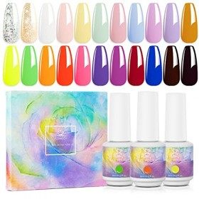 Makartt Kit de Vernis à Ongles Gel, 22 Couleurs de Vernis gel dAutomne Vernis à Ongles gel LED Kit de Vernis à Ongles Gel UV