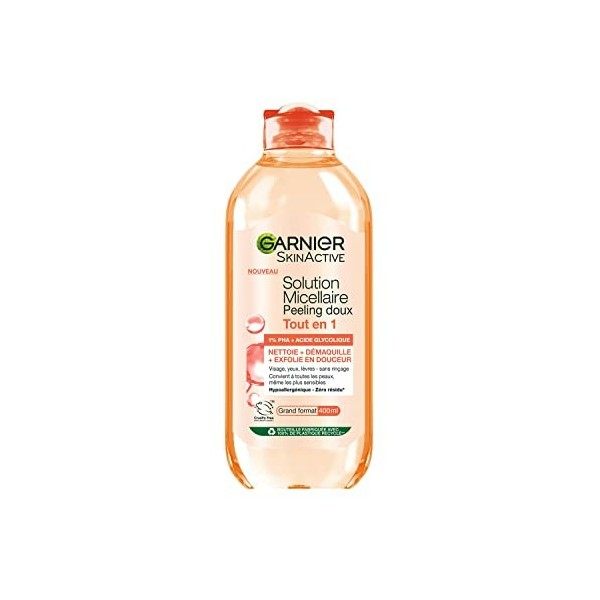 Garnier - Eau Micellaire Tout-en-1 Peeling Doux - 1% PHA & Acide Glycolique - Exfoliante & Lissante - Pour Tous Types de Peau...