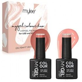 MyGel by MYLEE Feeling Peachy Vernis à Ongles Gel Set 2x10ml UV/LED Nail Art Manucure Pédicure pour Usage Professionnel et Do