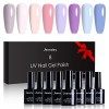 Jeensley 8 Couleurs Gel Vernis à Ongles Set 7.5ml Longue Durée Durci par UV Lampe LED Plusieurs Couleurs Kit Trendy Art Desig