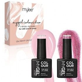 MyGel by MYLEE Pretty in Pink Duo Vernis à Ongles Gel Set 2x10ml UV/LED Nail Art Manucure Pédicure pour Usage Professionnel e